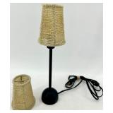 Frog Motif Lamp Set - Uranium Green Glass Base & Beaded Shades (Lot of 3)