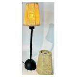 Frog Motif Lamp Set - Uranium Green Glass Base & Beaded Shades (Lot of 3)