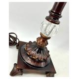 Vintage Lamps - Ornate Dark Floor Lamp, Brass Table Lamp & Camouflage Shade Table Lamp (Lot of 3)