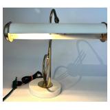 Dual-Head Table Lamp & Piano Lamp - Vintage Bronze Finish, 22 in Tall
