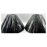 NEW Lampshades Pair - Black Pleated & Gold Interior