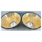 NEW Lampshades Pair - Black Pleated & Gold Interior