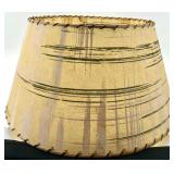 Vintage Fiberglass Lampshade - 13 x 10.5 in - Beige with Abstract Stripe Pattern