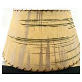 Vintage Fiberglass Lampshade - 13 x 10.5 in - Beige with Abstract Stripe Pattern