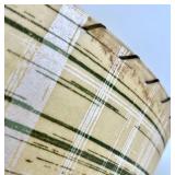Vintage Fiberglass Lampshade - 13 x 10.5 in - Beige with Abstract Stripe Pattern