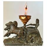 Vintage Roman Gladiator Lamp - Missing Glass Shade