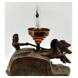 Vintage Roman Gladiator Lamp - Missing Glass Shade