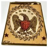 Art Nouveau Lamp Base Set - Glass Oil Lamp Base, Paper Eagle Lampshade, Plastic Lampshade