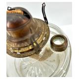 Art Nouveau Lamp Base Set - Glass Oil Lamp Base, Paper Eagle Lampshade, Plastic Lampshade