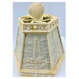 Art Nouveau Lamp Base Set - Glass Oil Lamp Base, Paper Eagle Lampshade, Plastic Lampshade