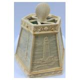 Art Nouveau Lamp Base Set - Glass Oil Lamp Base, Paper Eagle Lampshade, Plastic Lampshade