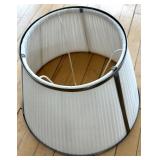 White Pleated Lampshades - Cylindrical & Bell-Shaped (Lot of 2)