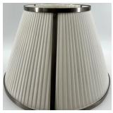 White Pleated Lampshades - Cylindrical & Bell-Shaped (Lot of 2)