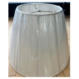 White Pleated Lampshades - Cylindrical & Bell-Shaped (Lot of 2)