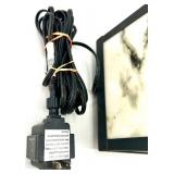 Lantern Lamp Marble Panels & Black Metal Frame - Plug-In Power Cord