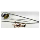 Chrome Sphere Lamp - Yellow Interior Shade - Vintage Mid-Century