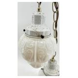 Milk Glass Pendant Lights & Clear Glass Pendant Lights (Lot of 5)
