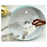 Turquoise Wall Lamps Pair with Brass Socket & Clear Cord