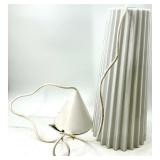 Tall White Ribbed Pendant Light, Mosaic Lamp, Marble Base, Copper Base & White Nightlight (Lot of 5)
