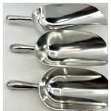 Large Metal Scoops - Stainless Steel - 3-Pack