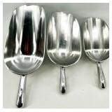 Large Metal Scoops - Stainless Steel - 3-Pack