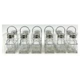 6- Salt & Pepper Shaker Sets with Holder - Clear Glass & Chrome Caps- #2