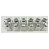 6- Salt & Pepper Shaker Sets with Holder - Clear Glass & Chrome Caps- #3