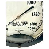 Boiler Feed Pressure Gauge - 0-1500 Scale - 110 Volts AC/DC