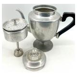 Miro Aluminum Coffee Pot Set & Copper Pots - 4-Piece Vintage (1917 Patent 51146)