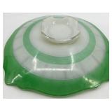 Vintage Compote Bowl Garnet Goofus Glass Grapes Pattern & Green Rim Plate