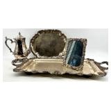 Towle Silversmiths Silver Plate Tea Set & Tray - 4-Piece Vintage HK