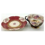 Teacups & Saucers - Floral Fine China with Gold Trim - Royal Albert, Winterling, Relco