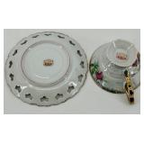 Teacups & Saucers - Floral Fine China with Gold Trim - Royal Albert, Winterling, Relco