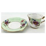 Teacups & Saucers - Floral Fine China with Gold Trim - Royal Albert, Winterling, Relco