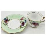 Teacups & Saucers - Floral Fine China with Gold Trim - Royal Albert, Winterling, Relco