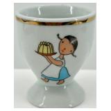 Vintage Ceramic Egg Cups - Chicken Motifs - 8-Cup Set