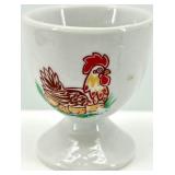 Vintage Ceramic Egg Cups - Chicken Motifs - 8-Cup Set