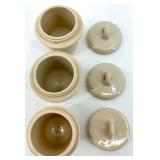Taylor England Vintage Ceramic Electric Egg Cooker & 3 Ceramic Egg Coddlers with screw tops
