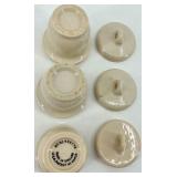 Taylor England Vintage Ceramic Electric Egg Cooker & 3 Ceramic Egg Coddlers with screw tops