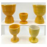 Egg Cups - Yellow Ceramic - Made in Japan (Lot of 5)