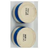 Egg Cups - 8-Piece Mixed Blue Stripes & Floral Patterns (Takahashi San Francisco & Made in England)