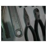 Large crescent wrench, vise grips, ...