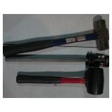 3.3lb Metal sledgehammer, rubber ma...