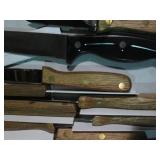 10pc wood handle steak knives and 1...