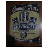 Chevrolet metal sign...