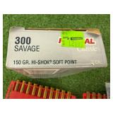 Federal 300 Savage 150 Gr Hi-Shok Soft Point - 1 Full Box & 1 Box Casings Only