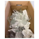 Glassware, Cups, Pitcher & Colored Glass Bowl