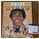 Rod Carew Signed w/ PSADNA COA 1975 Minnesota Twins Baseball Vintage Yearbook