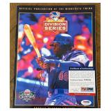 Torii Hunter Signed w/ PSADNA COA 2002 Division Series Minnesota Twins Program