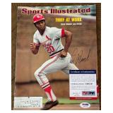 Lou Brock Signed w/ PSADNA COA 1974 Sports Illustrated Magazine